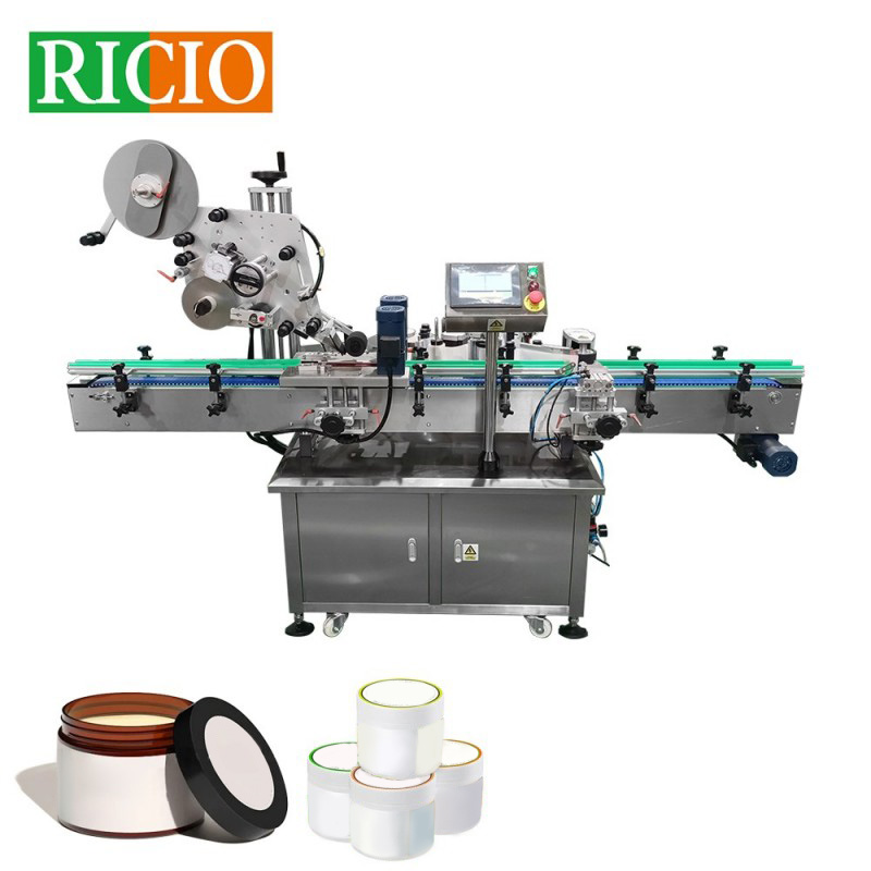 Automatic Round Bottle Side and Top Labeling Machine